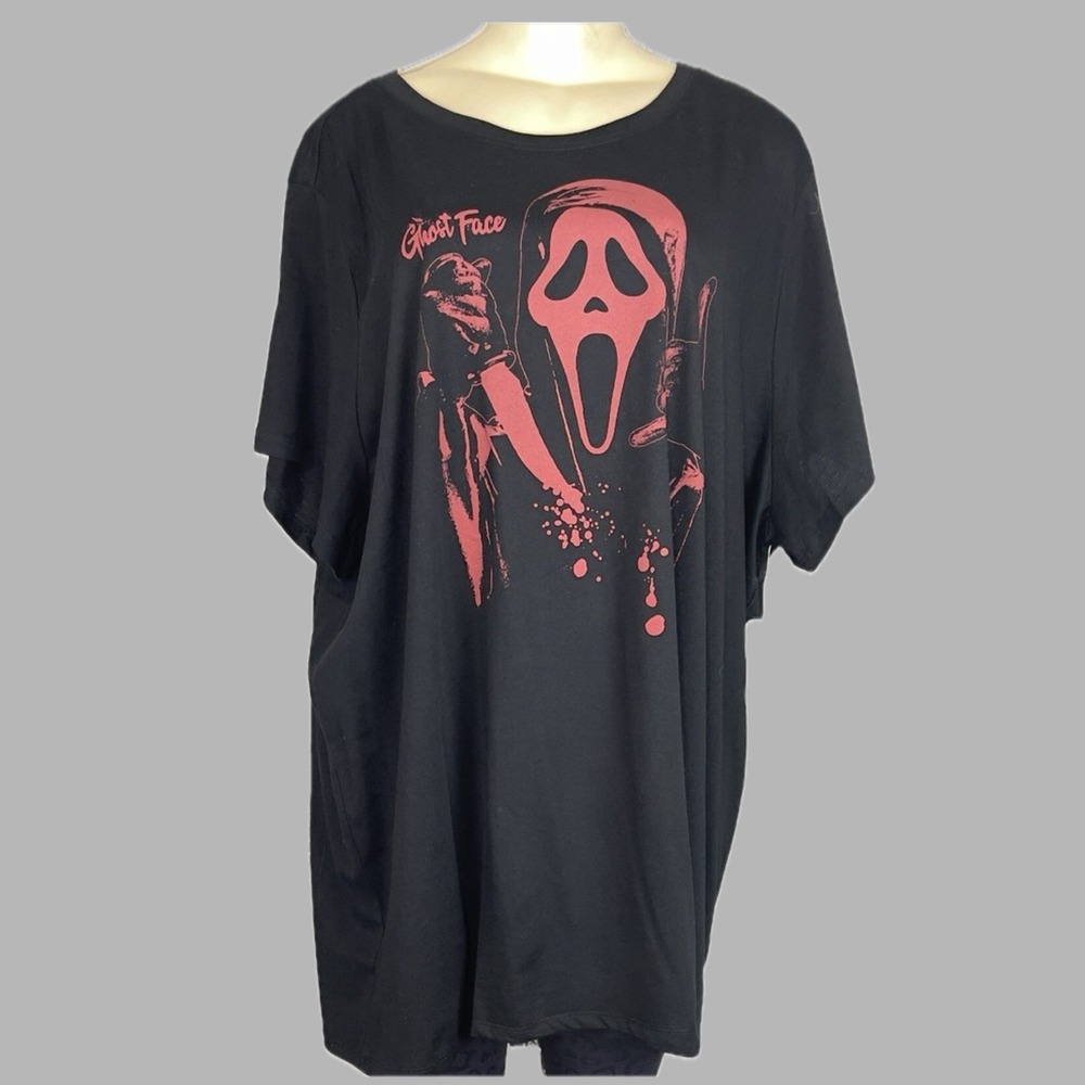 Bioworld 5X Black Scream Slasher Movie Ghost Face Graphic Short Sleeve T-Shirt